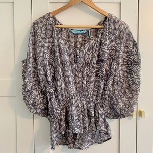 Guess by Marciano Grey Crop Blouse